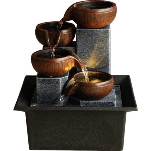 Tabletop Fountain Ornaments Home Gardening Decoration Rockery Water Fountain Crafts Gifts Desktop Decorations