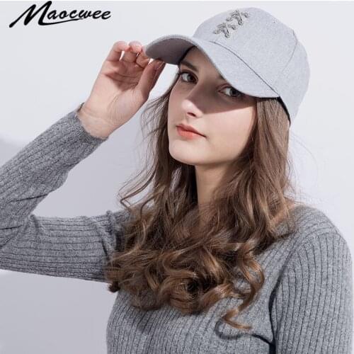 New arrival snapback cap Ring iron hoop bead on visor love no embroidery hat for women High quality summer popular baseball cap