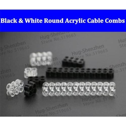 New Round Acrylic 4 Pin 6Pin 8 Pin 24 Pin Cable Combs for 18AWG sleeved silicone Cables or 16AWG Silicone cable--50pcs