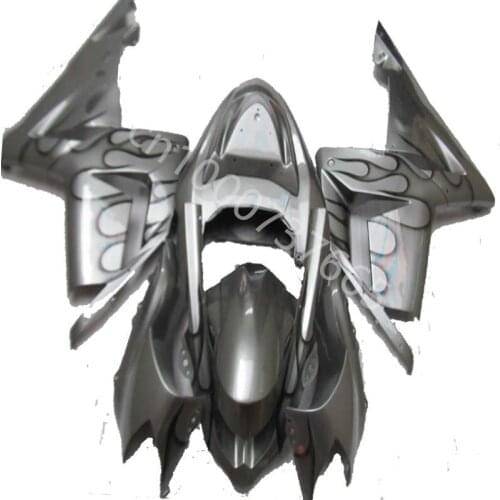 Injection Fairing For KAWASAKI NINJA ZX10R 04-05 ZX 10R 04 05 ZX10 R 2004 2005 gray black flames body motorbike fairing kit