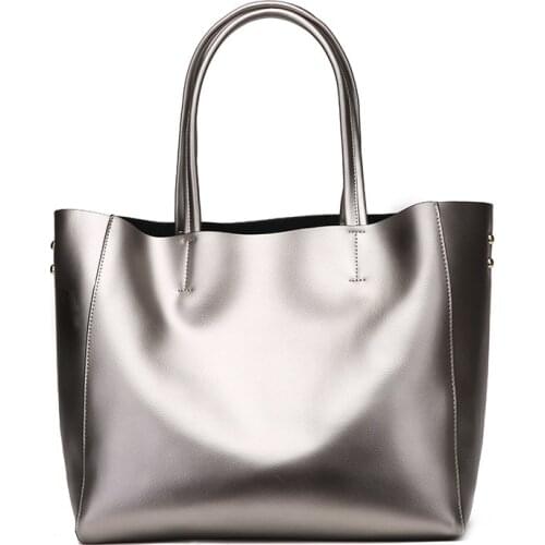 Female Solid Large Capacity Shopping Bag New Arrival Genuine Leather Handbags for Women Ladies Composite Shoulder Messenger Bag