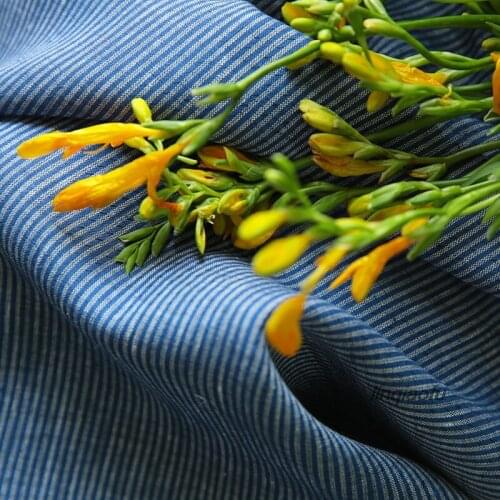 Original blue striped yarn-dyed linen fabric,patchwork fabric,sewing cloth,140cmx50cm/pcs
