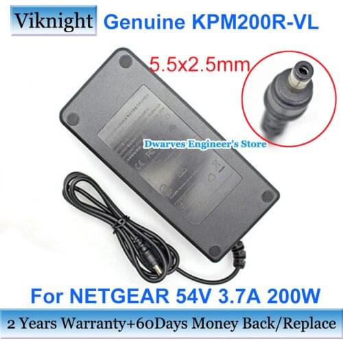 Genuine KPM200R-VL Laptop Adapter 54V 3.7A200W KPM200R-VI 332-11047-01 For Netgear Power Supply Charger 60W 5.5x2.5mm