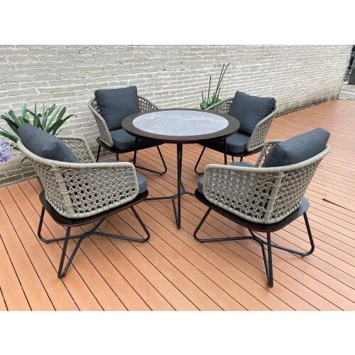 Outdoor Garden Furniture Dining Chair Dining Table with Rope