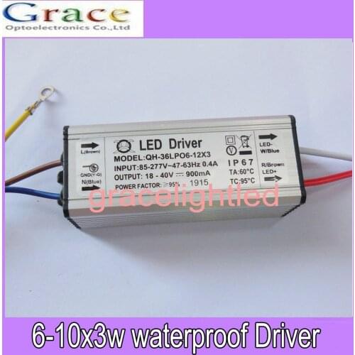 2pcs Waterproof Power Supply AC 110 220V LED Driver 6-10X3W 20W 650mA for 20w High power led light