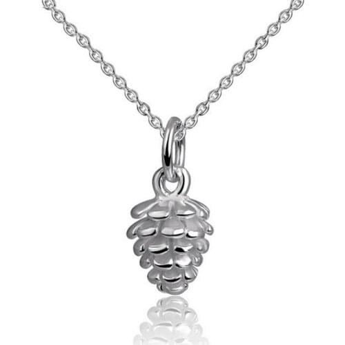 Real 925 Sterling Silver Jewelry Creative Exquisite Pine Cone Clavicle Necklace for Women Mori Girls Colar Gifts Female SN236