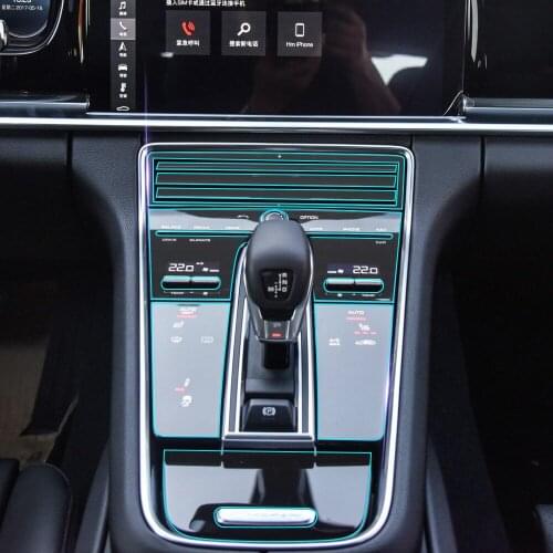 Anti Scratch Car Center Console Control Gear Panel Kit Interior Trim Protective Film Sticker for Porsche Panamera LWB 2017-18