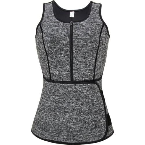 Women Neoprene Waist Trainer Sweat Sauna Suit Waist Cincher Slimming Vest Adjustable Waist Trimmer Belt Tank Top Shapewear