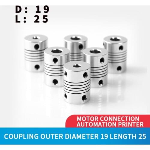 1 CNC motor flexible coupling D19L25, encoder, engraving machine coupling, 5, 6, 6.35, 8 etc
