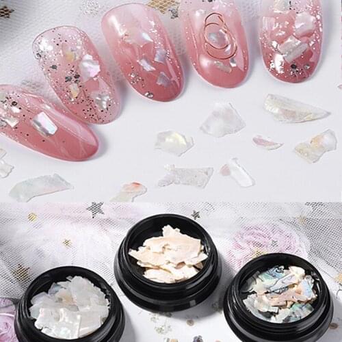 1Box Nail Glitter Shell Flakes Japanese Irregular Shell Sequin Flake AB Color Ultra-thin Shell Flake DIY Nail Tip Art Decoration