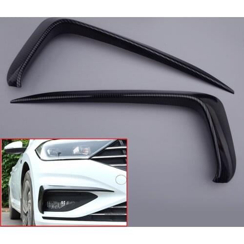 1Pair Carbon Fiber Style Front Bumper Fog Light Eyebrow Cover Trim Moulding ABS Fit for VW Jetta MK7 2019