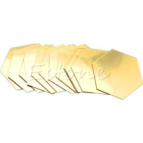 12Pcs 3D Mirror Hexagon Vinyl Removable Wall Sticker Decal Home Decor DIY