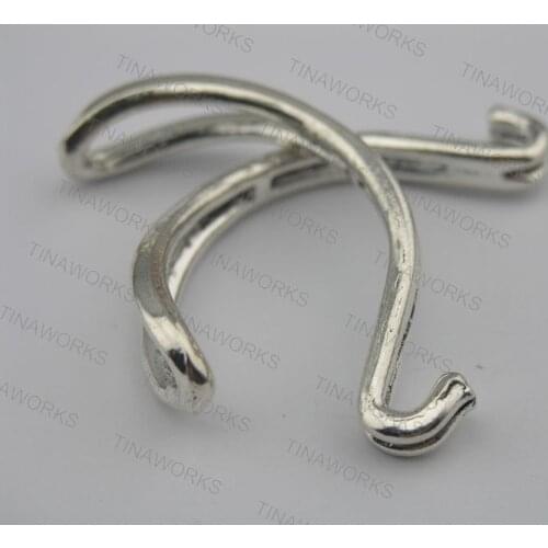 20Pcs Antique Silver Half Cuff Hook Clasp For Up to 5.0mm Leather Wrap Bracelet--CLP1065