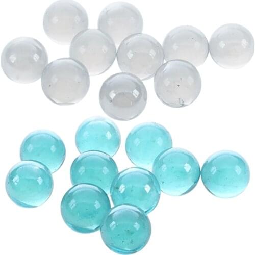 20 Pcs Marbles 16mm Glass Marbles Knicker Glass Balls Decoration Color Nuggets Toy Blue and Transparent