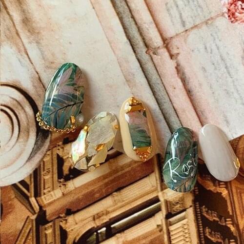 2020 DIY 3D Nail Art Sticker Adhesive Sticker Decals Tool Blue Color Big Leaves Image Nail Art Tattoo Decoration Z0333-1