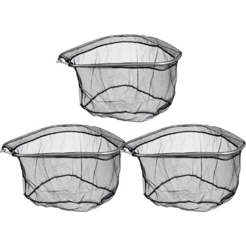 3Pcs Stainless Steel Triangle Nylon Mesh Fishing Landing Fish Net Head High Dense Fish Tackle