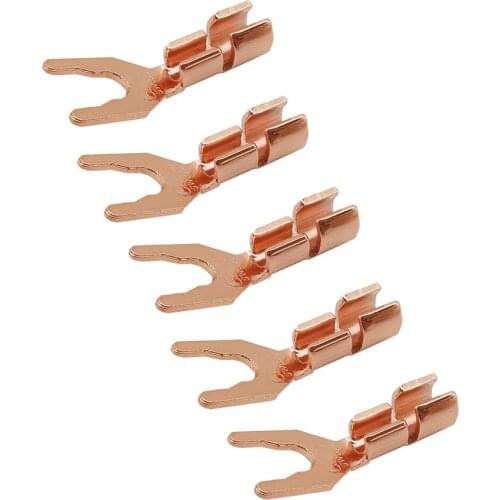 5Pcs U/Y Type Banana Plug Speaker Copper Y Spade Fork Amplifier Socket Soldering Terminal Banana Connector