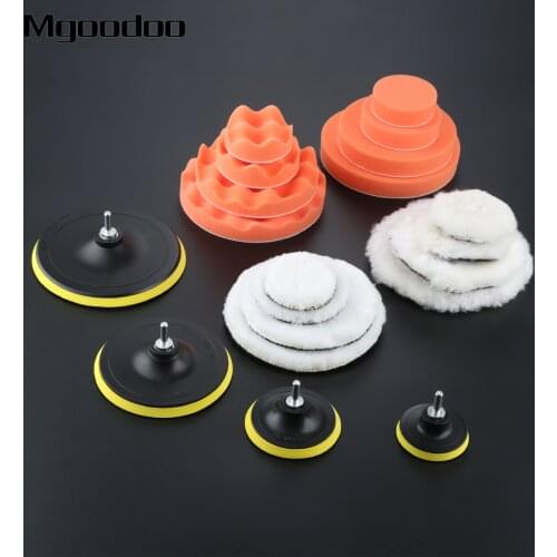 6Pcs Gross Polishing Buffing Pad Kit Car Polisher M14 Drill Adapter Car Polish Sponge Wheel Kit Car Wash Cleaning 3/4/6/7inch