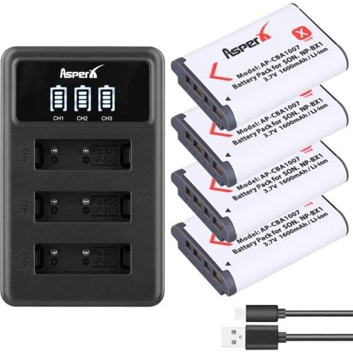 4Pc NP-BX1 NP BX1 NPBX1 Battery LED 3 Port USB Charger For SONY DSC RX1 RX100 RX100iii M3 M2 WX300 HX50 HX60 HX300 HX400 GWP88