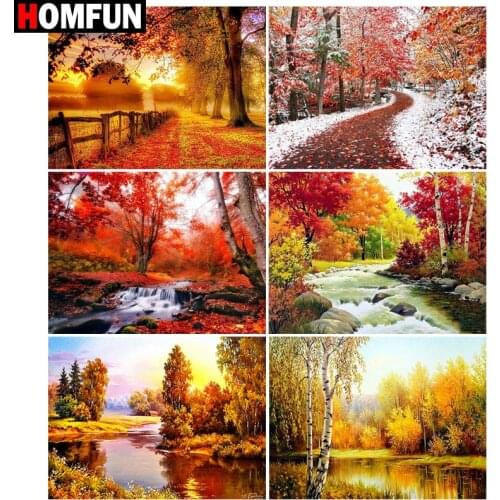 HOMFUN Diamond Painting Full Square/Round Drill 5D DIY"Tree beautiful landscape"Daimond Embroidery Rhinestone Cross Stitch Decor
