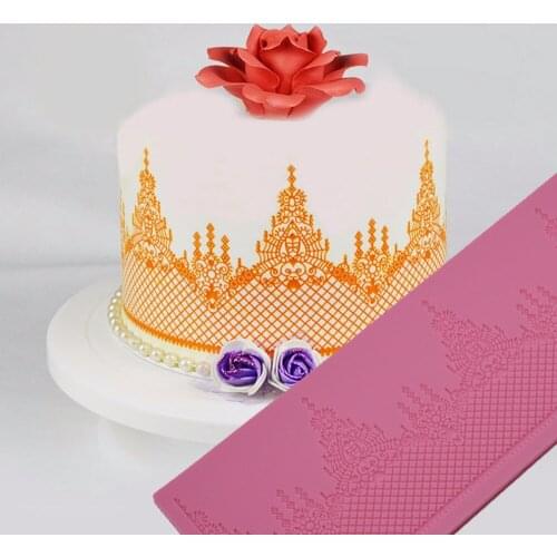 Big Size Crown Shape Lace Silicone Cake Decoration Fondant Mold Food Grade Baking Tools
