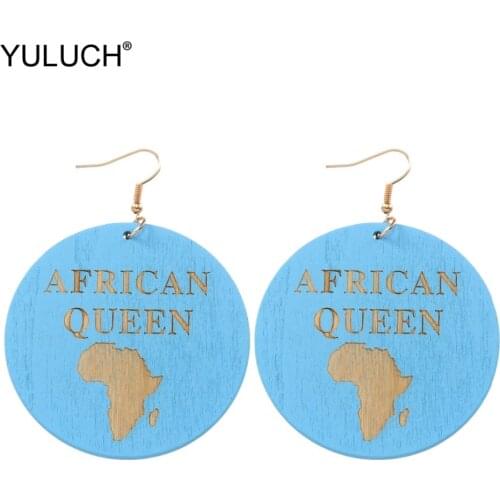 YULUCH Big Round African Queen Colorful Drop Earings Ethnic Dangle Hanging Bohemian Pendant Earrings For Women Wedding Party