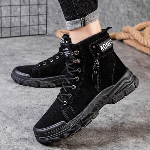 Boot zapatos work shoes leather home boots land western casuales ankle masculino de summer zapatillas cowboy coturno black mens