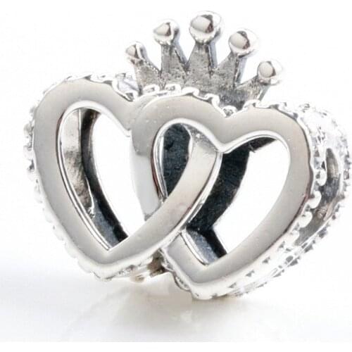 DoDoFly Authentic S925 sterling silver noble with heart beads Fit Original Charms Bracelet Necklace DIY Jewelry Making