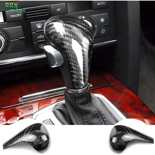 Gear Shift Knob Cover Head Shift Carbon Fiber Cover For Audi A4 2009-2012/ A6 2005-2011/ Q5 2009-2012 Car Styling accessories