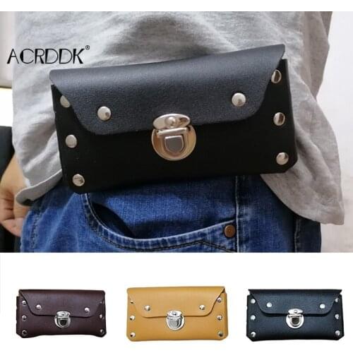 Horizontal Type Cell Phone Holster with Belt Loop Rivets Style Clamshell Rugged Convenient Gifts for Males FC