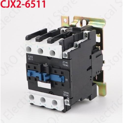 CJX2-6511 AC Contactor 65A 220V/380V/24V/110V LC1-D 3P Silver contact AC magnetic contactor 1NO 1NC