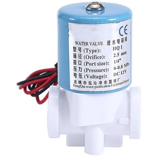 DC 12V Solenoid Valve G1/4 inch Plastic Solenoid Valve For Water Dispenser Purifier Normally Closed 2 Way 0-120PSI 0-0.8MPa