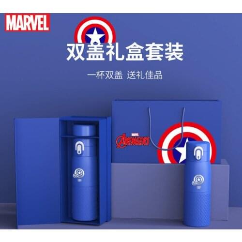 Disney childrens thermos cup simple double cover 316 stainless steel drop resistant portable baby water cup outdoor