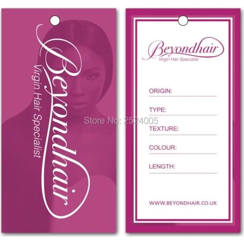 Customized Women Hair Extention paper hang tags/hair products private label/hair tag/ribbon wig tag label free shipping