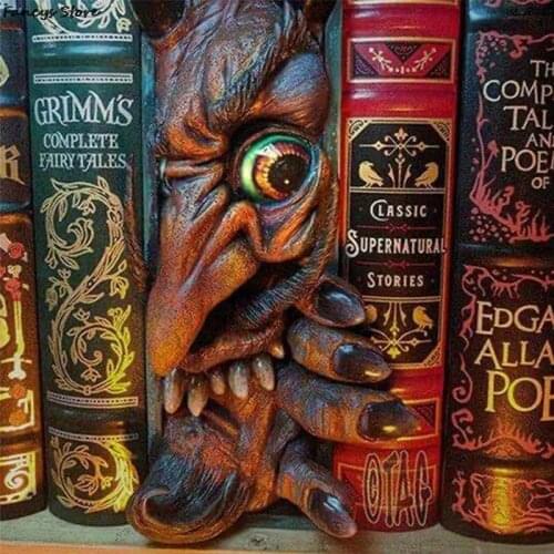 Monster Book Resin Mysterious Fairy Tale Bookstore Feature Decorative Ornaments Skull Head Vicious Dog Witch Cool Long-faced man