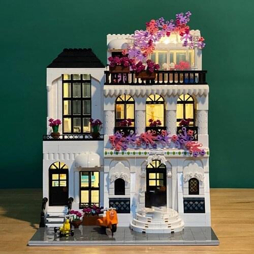Street View Europe Garden Street Building Blocks Moc European Classical Architecture Bricks Modle With Led Toys For Kid Gift