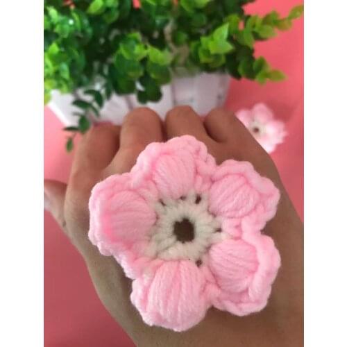 5PCS 5CM Round Vintage Handmade Cotton Crochet colorful 3D Flowers Guipure Lace Applique Dress Collar DIY For Sewing Supplies
