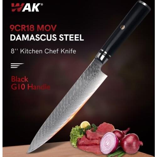 WAK Sharp 67 Layers Kitchen Damascus Knife Softable G10 Handle Japanese Cutting Slicing Knives Meat Vegetable Cutting Tool