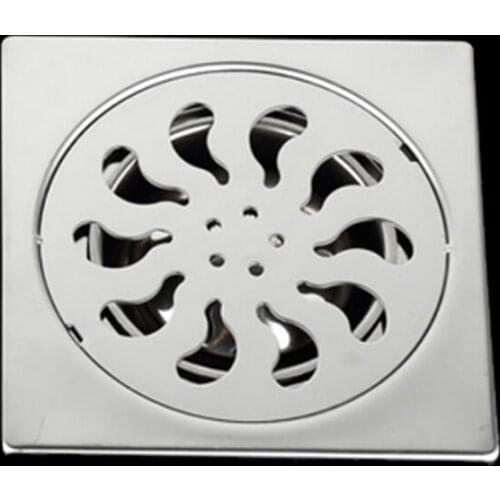 150mm diameter square floor drain large displacement outdoor balcony courtyard suitable 110mm wide pipe 304 stainless steel