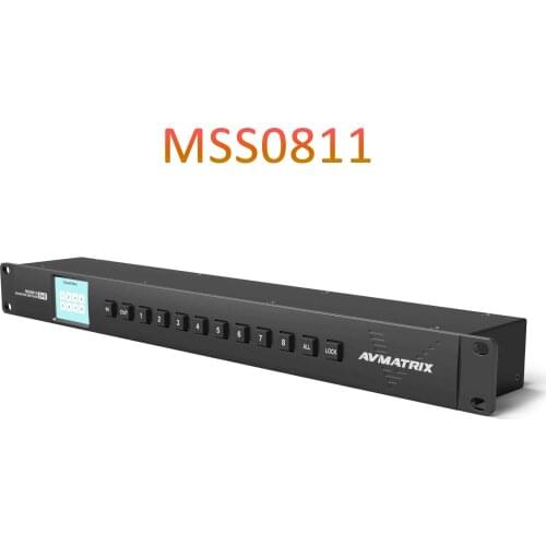 AVMATRIX MSS0811 8×8 3G-SDI 1RU Rackmount Matrix Switcher With Compact Design Multiple Control Methods for TV Production