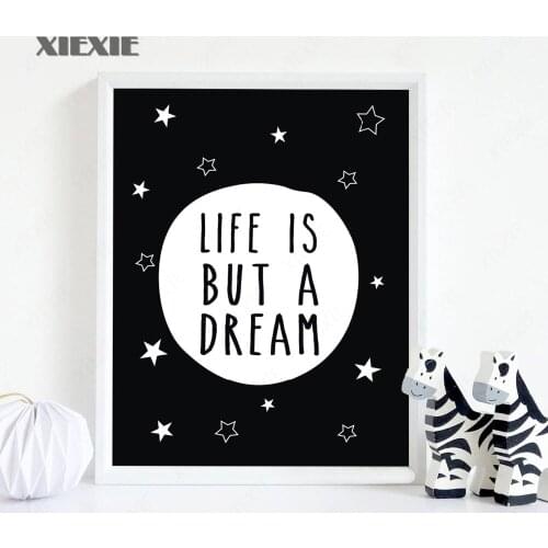 Minimalist Dream Canvas Painting Geometric Black White Nordic Posters Drop Shipping Wall Art Picture for Kids Rooms Decor