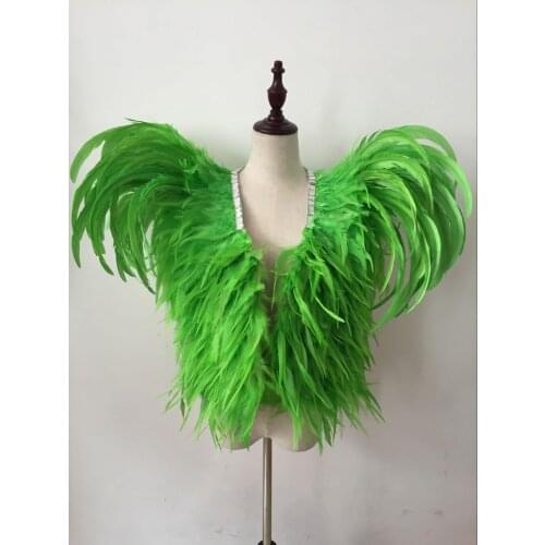 Feather clothing Stage performance catwalk carnival Headdress flower pubs party Mens wear womens clothing