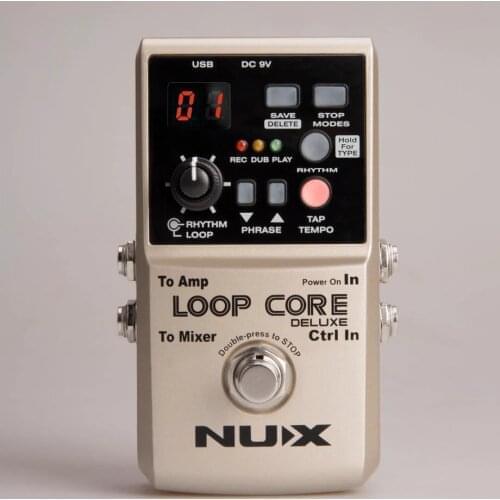 NUX Loop Core Deluxe Guitar Effects Pedal Loop Station 8 Hours Looping Time Built-in Drum Patterns with Pedal Switch True Bypass