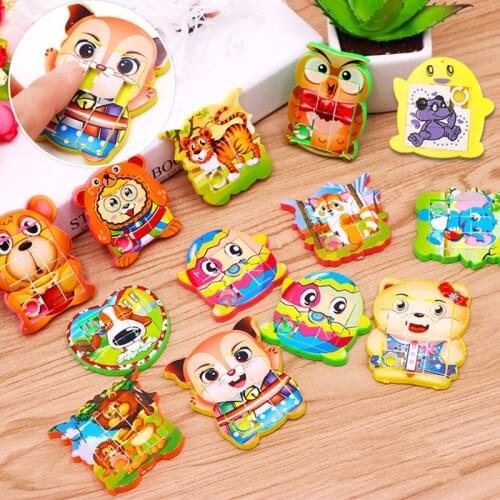 3Pcs Slide Puzzle Busy Board Learning Cute Cartoon Animal Puzzle Brain Development Interactive Jigsaw Board Kids Gift