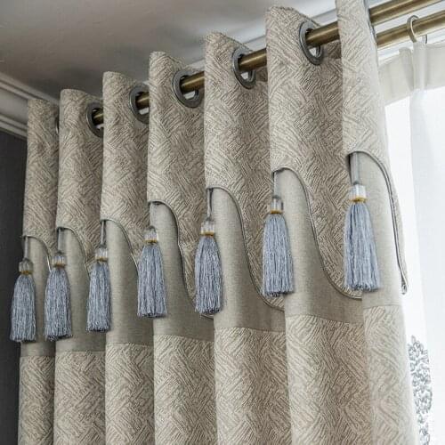 Luxury Blackout Cloth Curtains with Valance for Living room Sunscreen shading Window Curtain for Bedroom Custom Made Size Tulles