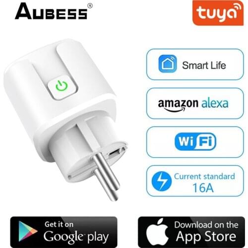 20A EU Plug WIFI Bluetooth Wireless Remote Socket Smart Timer Plug Voice Control EU Home Fire Retardant PC Smart Power Socket