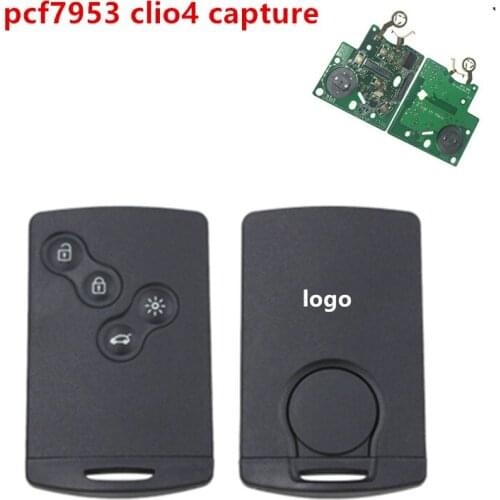 4 Buttons smart key 433MHz Hitag AES PCF7953 Chip Passive Keyless Go / Entry System For renault clio 4 key after 2013