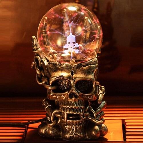 Supernatural Skull Head Magic Glass Ball Night Light Novelty Lamp Table lamp
