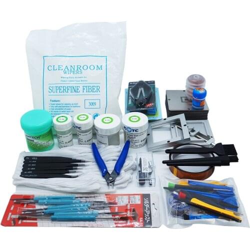 1Set BGA 90MM Reballing Directly Heat Stencils Solder Paste Tin Balls Station Steel Mesh 47 PCS BGA Reball Kit for SMT Repair