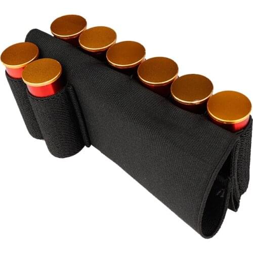 Thickening Prevent slipping Elastic Buttstock 12 Gauge Ammo case pouch Holder Hunting bags holsters Gun Accessories Nylon molle